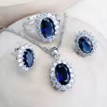 Silver Women Bridal Jewelry Sets
