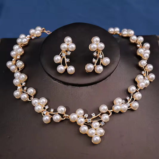 Pearl Wedding Necklace Earring
